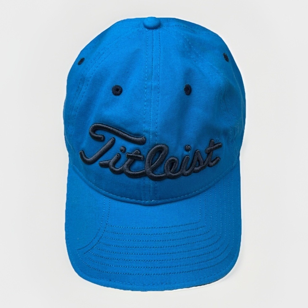 Titleist Golf Hat New Era Blue Cotton Adjustable Strapback Script Logo Cap Mens‎